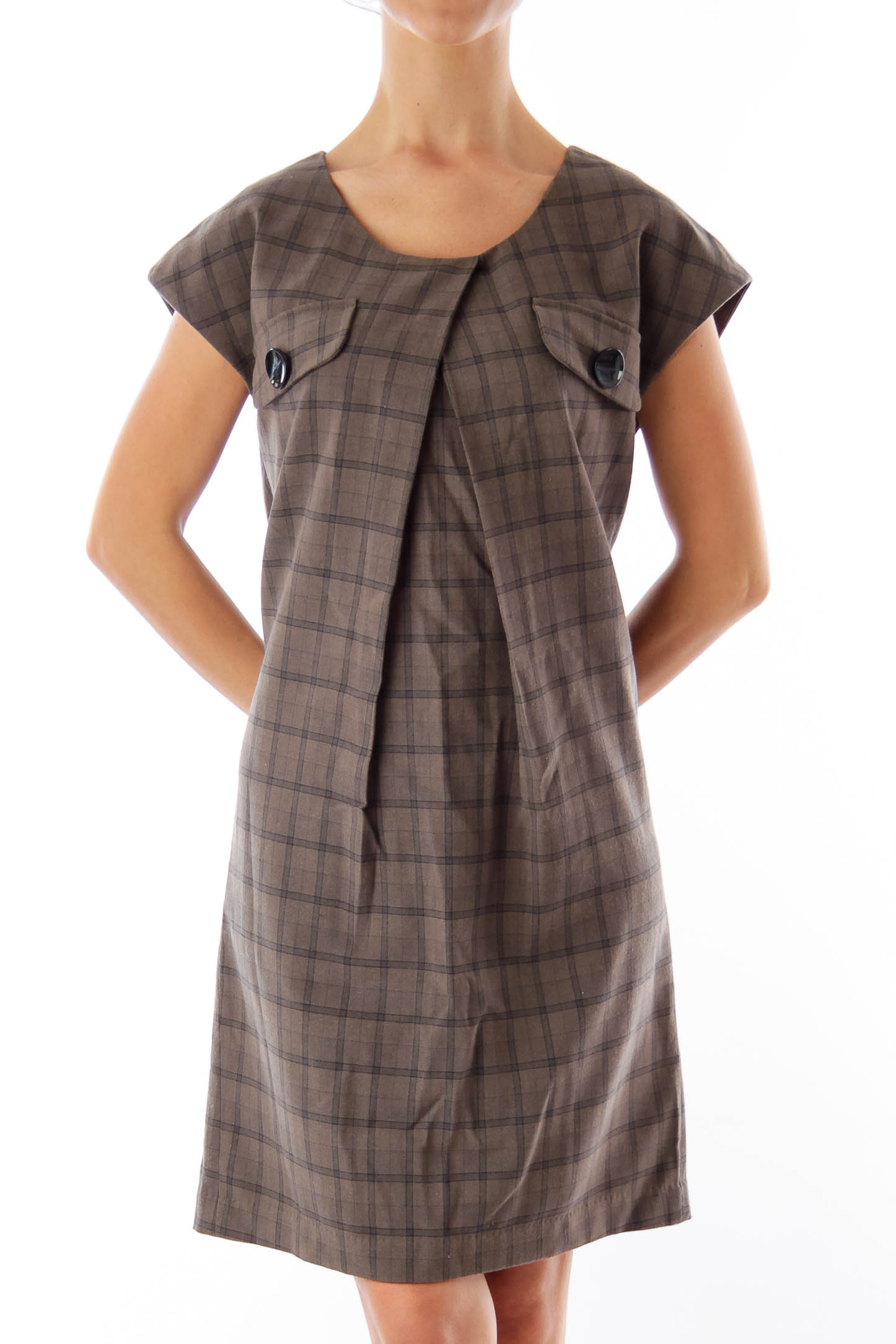 Dark Green Plaid Dress