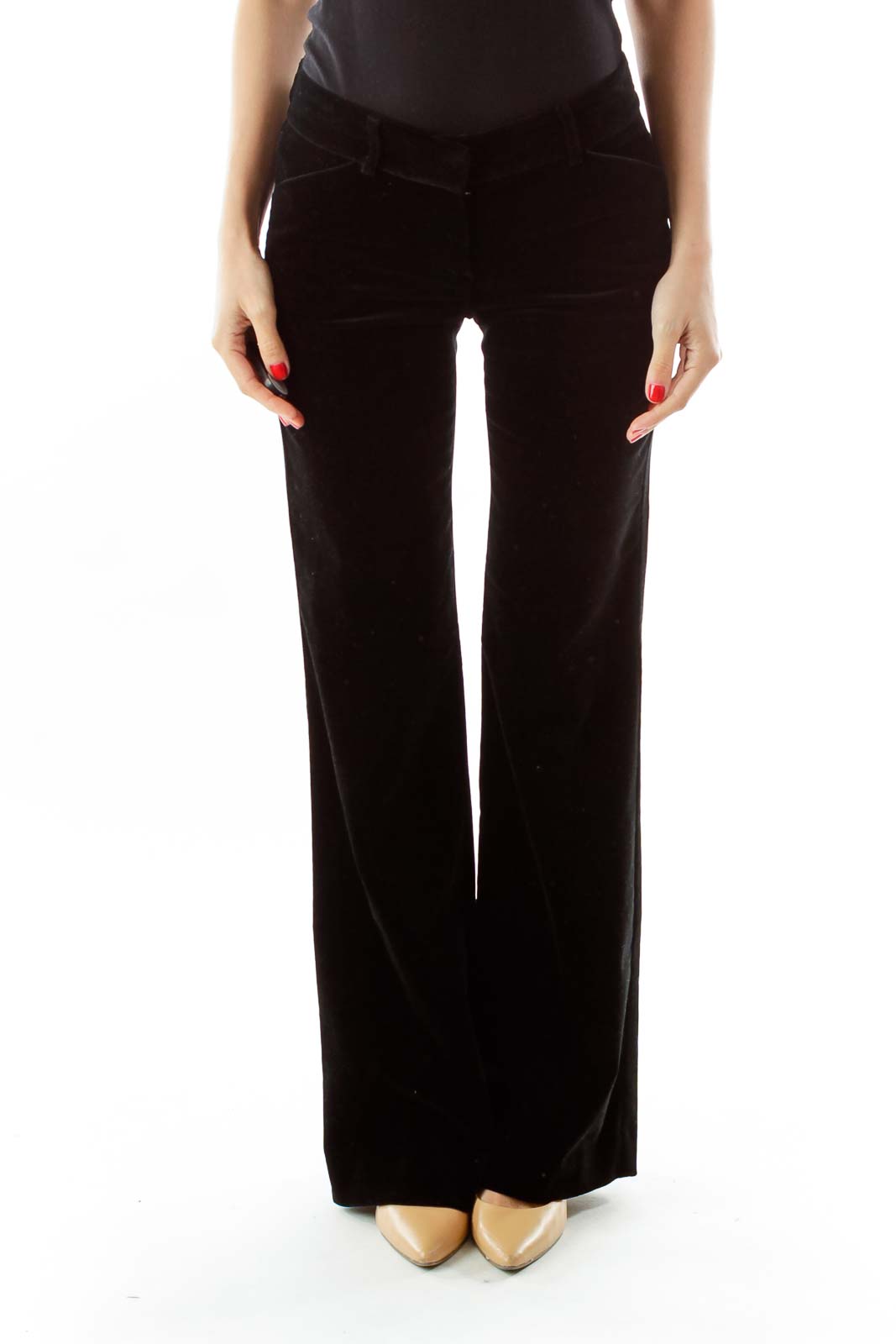 black velvet wide leg pants